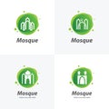 Collection of Islamic Learning Logo. Mosque Logo Design Template Royalty Free Stock Photo