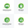 Collection of Islamic Learning Logo. Mosque Logo Design Template Royalty Free Stock Photo