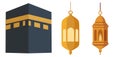 islamic worship elements set Royalty Free Stock Photo