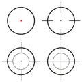 Collection of 4 isolated round crosshairs