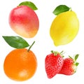 Collection of Isolated variety of fruits Royalty Free Stock Photo