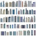 Collection of isolated vector buildings illustration