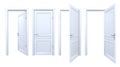 Collection of isolated white doors Royalty Free Stock Photo