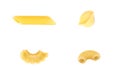 Collection of italian pasta isolated on white background. Full size Royalty Free Stock Photo