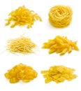 Collection of italian pasta on white Royalty Free Stock Photo