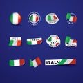 Collection of italy labels. Vector illustration decorative design Royalty Free Stock Photo
