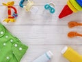 Collection of items for babies with copy space Royalty Free Stock Photo