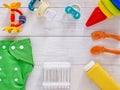 Collection of items for babies with copy space Royalty Free Stock Photo