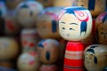 Collection of Japanese wooden souvenirs