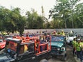 Collection of jeep offroad car in lava tour merapi yogyakarta