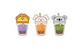 Kawai Cute Bubble Tea with Cup Animal Faces