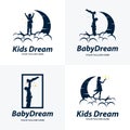 Collection of Kids Dream Logo Design Template Royalty Free Stock Photo