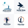 Collection of Kids Hobby Activity Logo Design Template