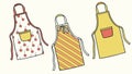 Collection of kitchen aprons. Cooking and baking essentials, vector design Generative AI Royalty Free Stock Photo