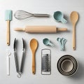 Collection of Kitchen Utensils and Tools for Cooking and Baking Royalty Free Stock Photo