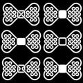 A collection of knots in the shape of a bow tie, made in the fashion of Celtic knots, vector illustration