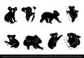 Collection of koala bear silhouette