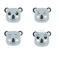 collection of koalas cute faces in style cartoon