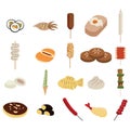 Collection of korean street snacks. Vector illustration decorative design