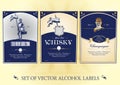 Collection of labels for alcohol Royalty Free Stock Photo