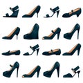 collection of ladies footwear. Vector illustration decorative design Royalty Free Stock Photo