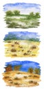 Collection of landscape sketches: july, august, september. Field