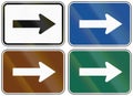 Collection of lane direction signs of the United States MUTCD