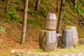 Collection of large earthen pots Royalty Free Stock Photo