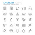 Collection of laundry line icons