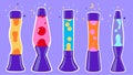 Collection of lava lamps of different shapes. Vector graphics