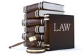 Collection of law books and gavel