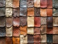 Collection of leather pieces with different colors and textures Royalty Free Stock Photo