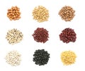 Collection of legumes in the cup isolated