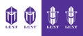 Collection of Lenten cross - Lent cross crucifix with cloth symbol white and purple tone vector design