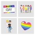 Collection of LGBTQ images. Rainbow symbol. Homosexual community