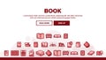 Collection Library Book Sign Icons Set Vector Royalty Free Stock Photo