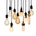 Collection of light bulbs isolated on white background Royalty Free Stock Photo