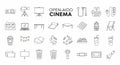 Open Air Cinema Icons Collection for Outdoor Movie Nights Royalty Free Stock Photo