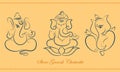 collection of line art Lord Ganpati for Ganesh Chaturthi festival of India