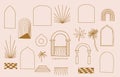 Collection of line design object with nauture,door,building.Editable vector illustration for social media,icon