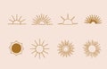 Collection of line design with sun.Editable vector illustration for website, sticker, tattoo,icon Royalty Free Stock Photo
