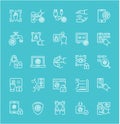 Set of Line Icons of Biometrics.