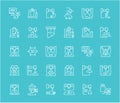 Set of Line Icons of 3D Bioprinting. Royalty Free Stock Photo