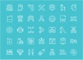 Set of Line Icons of Garage and Car Service.