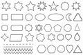 Collection with lines geometric shapes signs. Line art icon. Outline symbol collection. Vector illustration Royalty Free Stock Photo