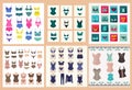 Collection of lingerie Panty and bra set symbol Royalty Free Stock Photo