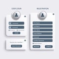 Collection login and register web screen template