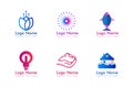 A collection of logo design vectors with gradient colors Royalty Free Stock Photo