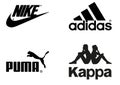 Collection of logos of sportswear companies