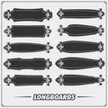 Collection of longboard types.